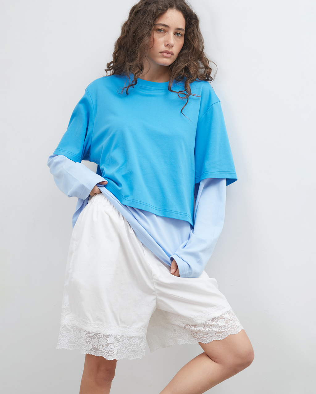 Blue Crush LS Tee - Bright Blue - Commonplace Essentials