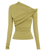 Piper Mesh Long Sleeve Top - Wasabi - Nude Lucy