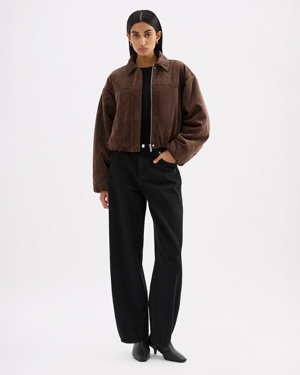 Sabina Bomber - Espresso - Nude Lucy