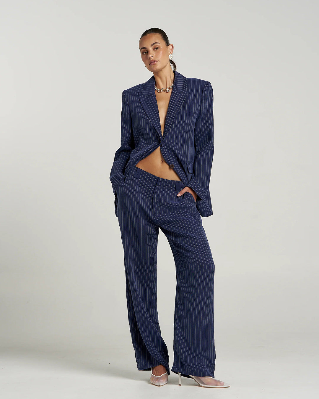 Boss Pant - Navy Pinstripe by Summi Summi - view 7