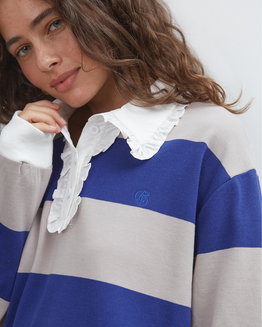 Ocean Frill Polo - Navy/Grey/White - Commonplace Essentials