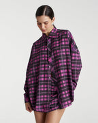 Plaid Long Sleeve Shirt - Azalea Plaid - Summi Summi