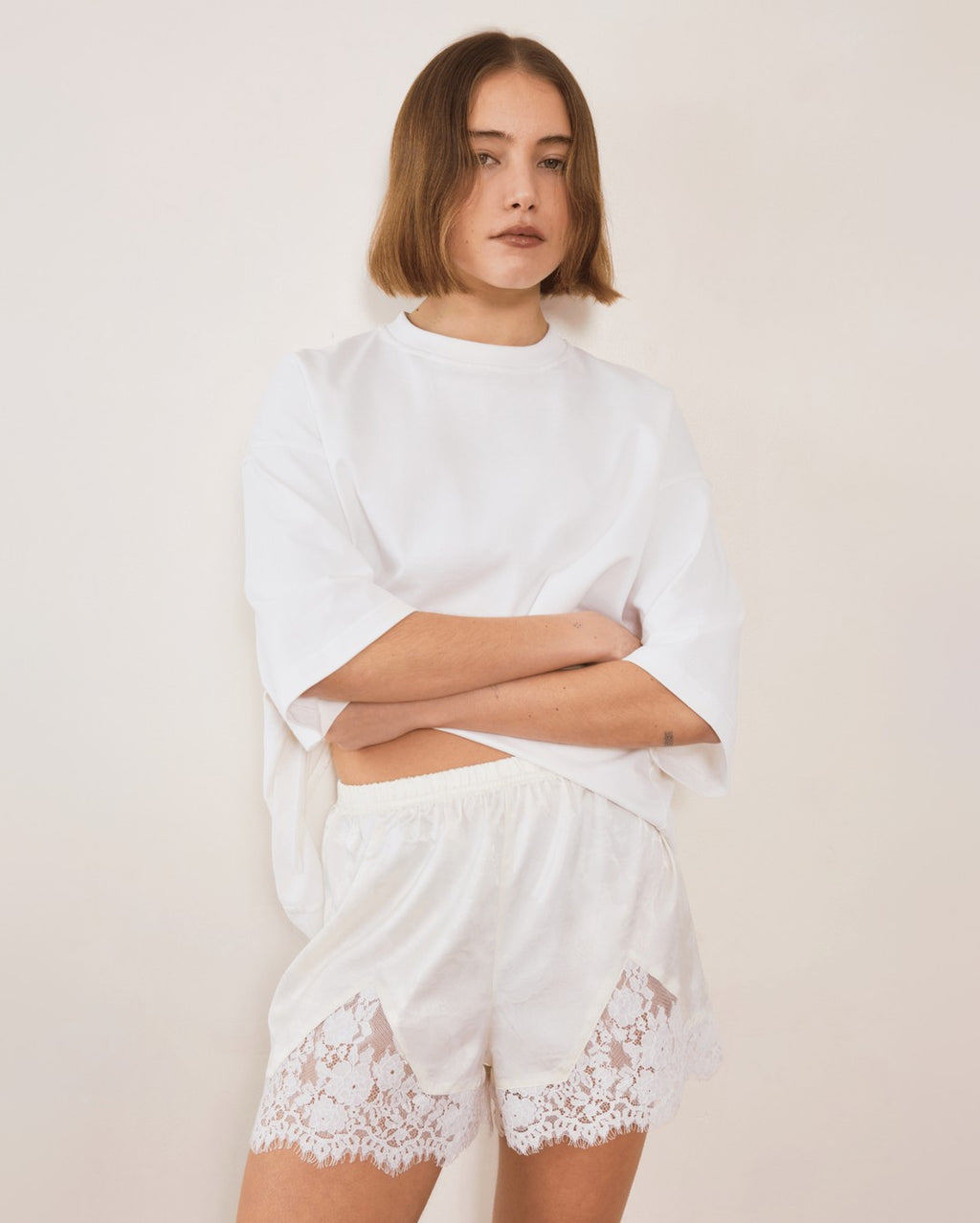 Chroma 3/4 Sleeve Tee - White - Commonplace Essentials