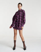 Plaid Long Sleeve Shirt - Azalea Plaid - Summi Summi