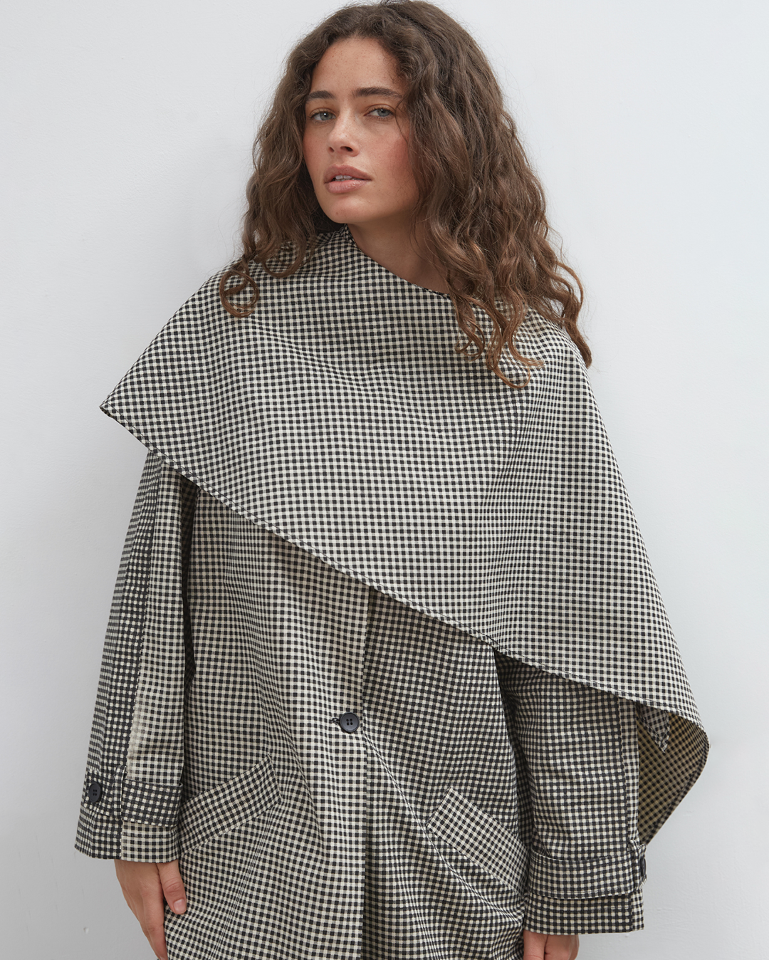 Lady Gingham Trench - Black/White - Commonplace Essentials
