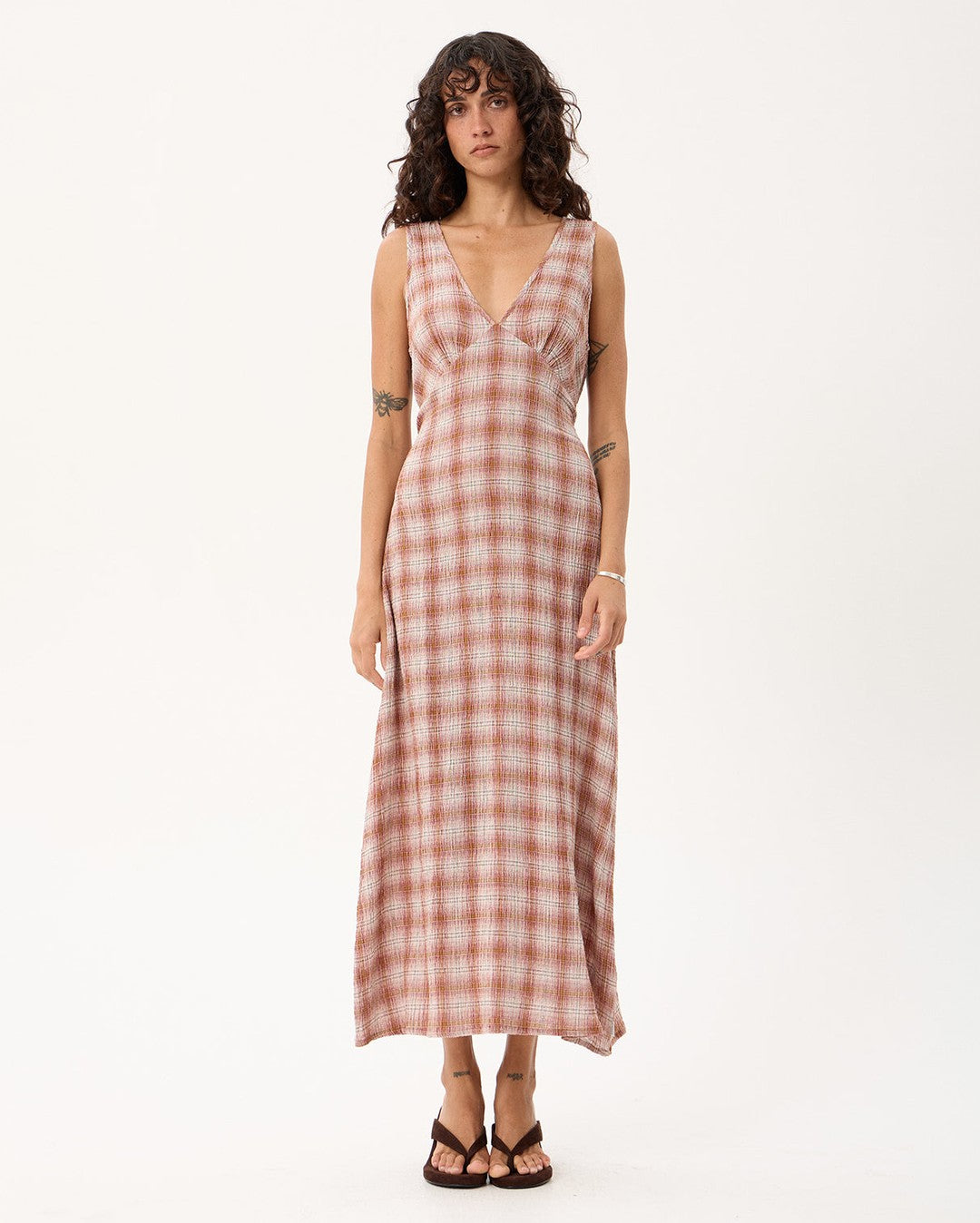 Tully Mirage - Hemp Seersucker Maxi Dress - Desert Check - Afends