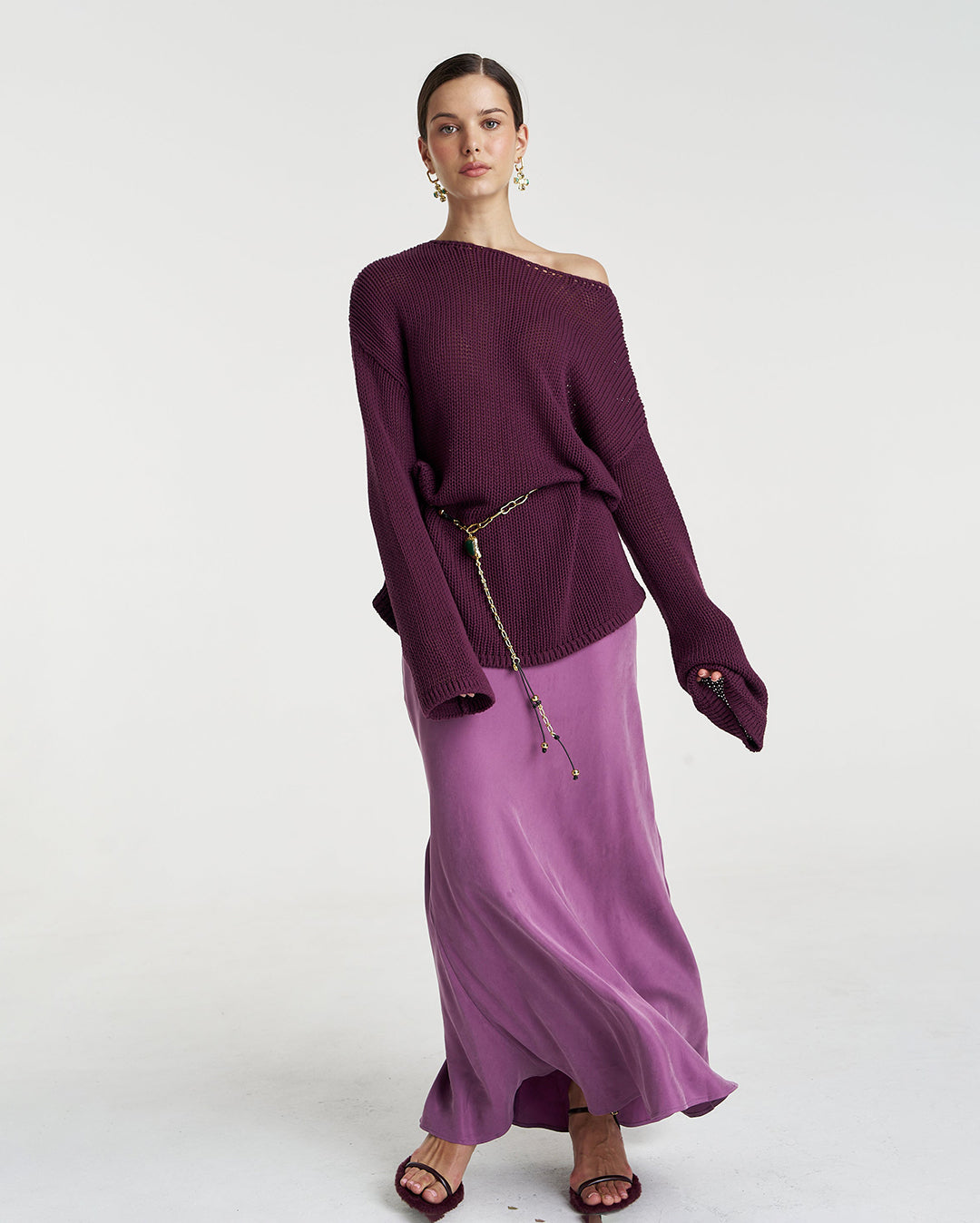 Bell Long Sleeve Knit - Mulberry - Summi Summi
