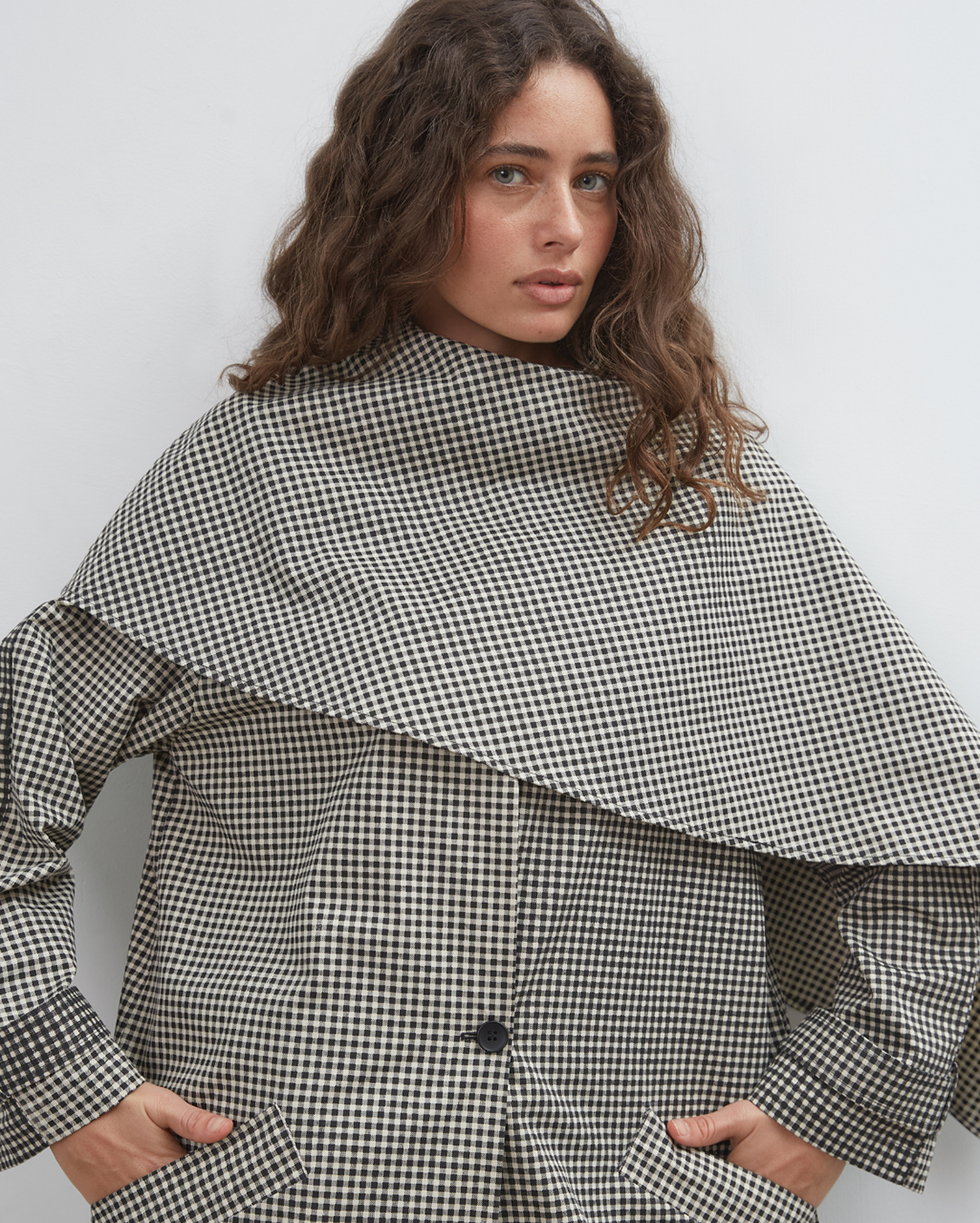 Lady Gingham Trench - Black/White - Commonplace Essentials
