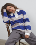 Ocean Frill Polo - Navy/Grey/White - Commonplace Essentials