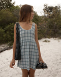 Lagoon Jesse - Seersucker Mini Dress - Overcast Check by Afends