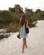 Lagoon Jesse - Seersucker Mini Dress - Overcast Check by Afends - view 2