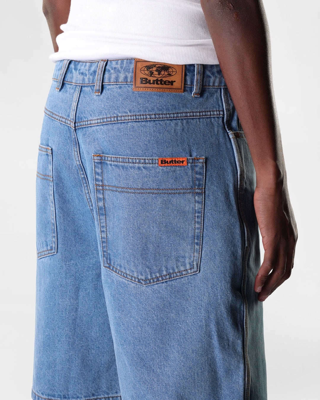Baggy Denim Shorts - Washed Indigo