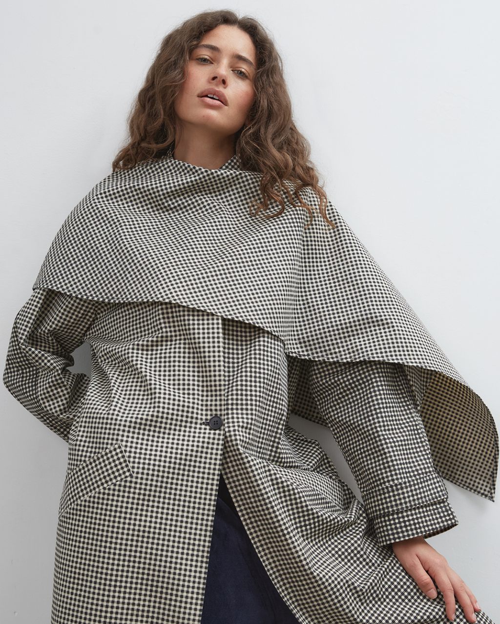 Lady Gingham Trench - Black/White - Commonplace Essentials