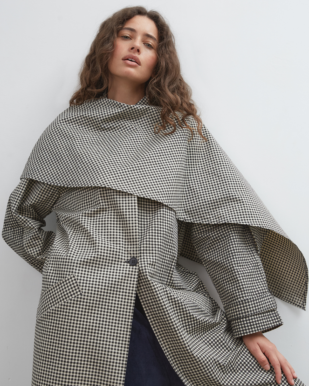 Lady Gingham Trench - Black/White - Commonplace Essentials