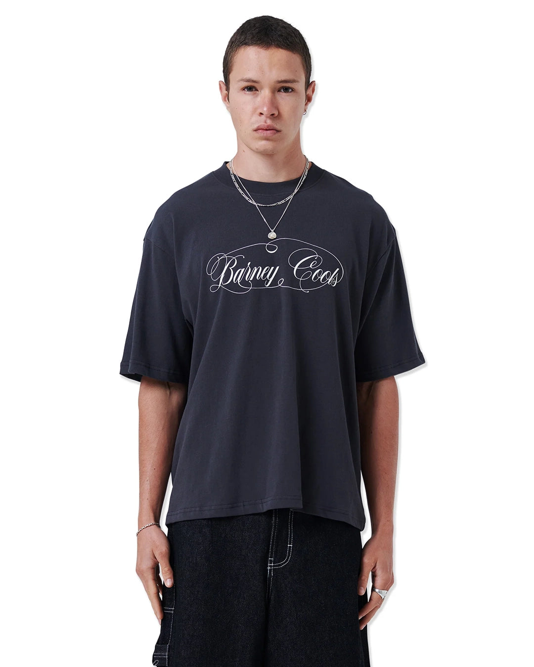 Script Tee - Aged Black