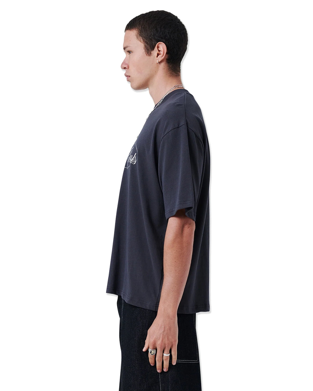 Script Tee - Aged Black