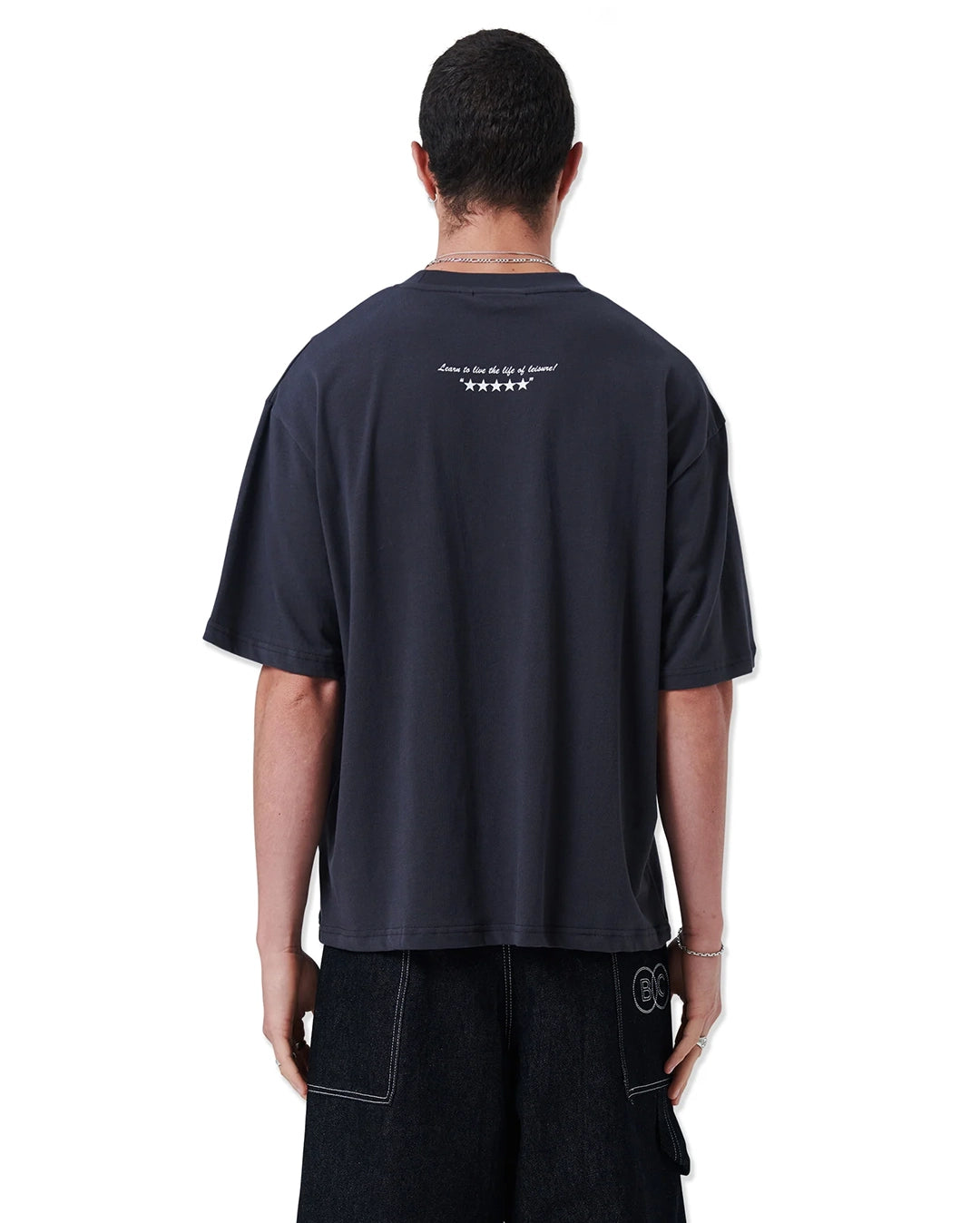 Script Tee - Aged Black