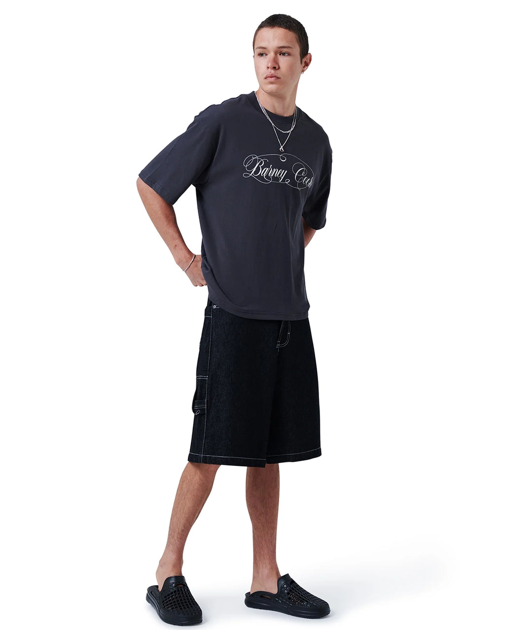 Script Tee - Aged Black