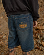 Fast Forward 24" Ultra Baggy Denim Pleated Shorts - Vintage Wash by Afends