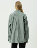 Pinned Oversized Striped Long Sleeve Shirt - Sycamore Stripe by Afends - view 11