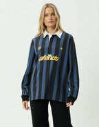 Angel Boy Rugby Long Sleeve Shirt - Black Stripe by Afends - view 8
