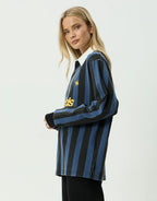Angel Boy Rugby Long Sleeve Shirt - Black Stripe by Afends - view 9