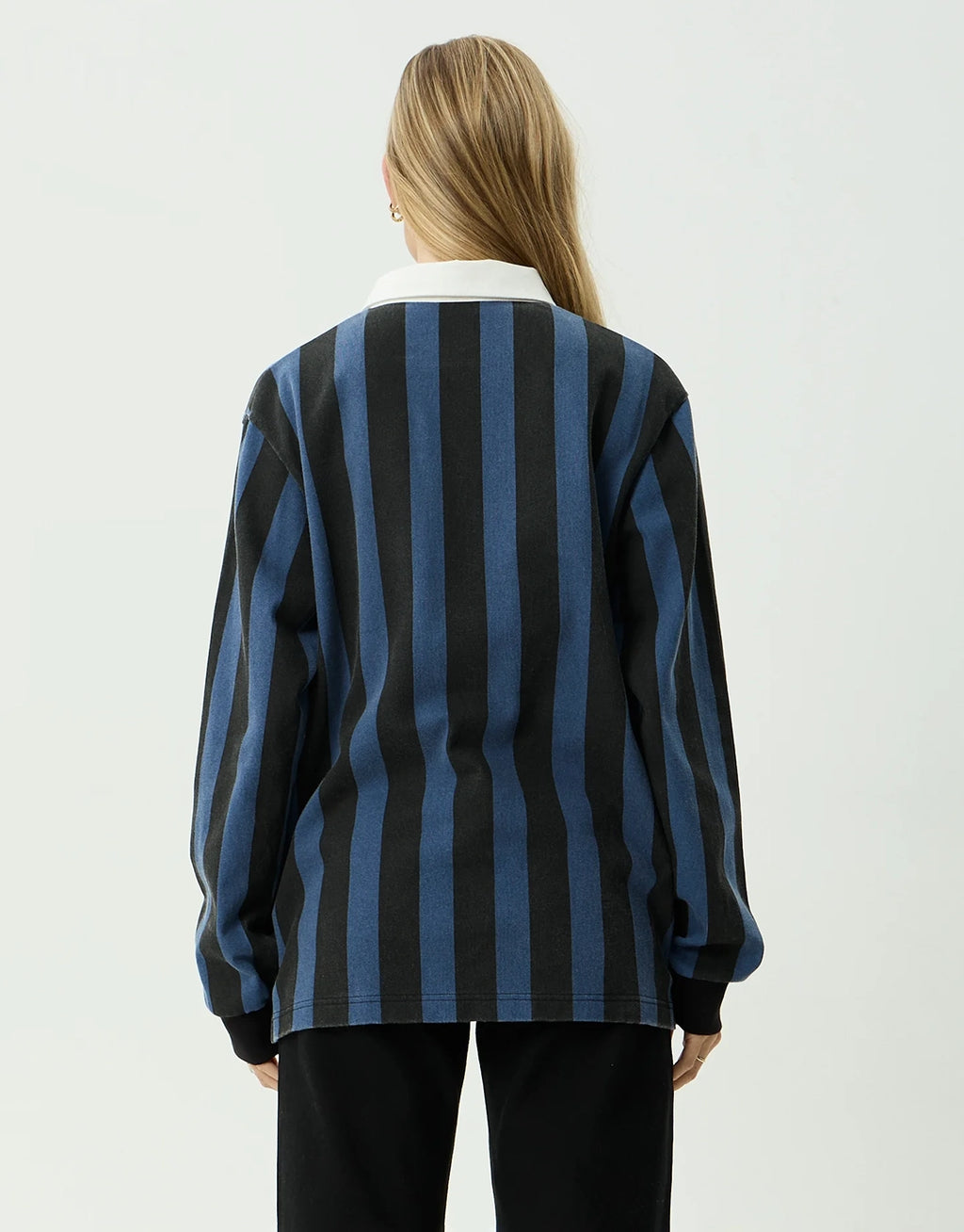 Angel Boy Rugby Long Sleeve Shirt - Black Stripe by Afends - view 10