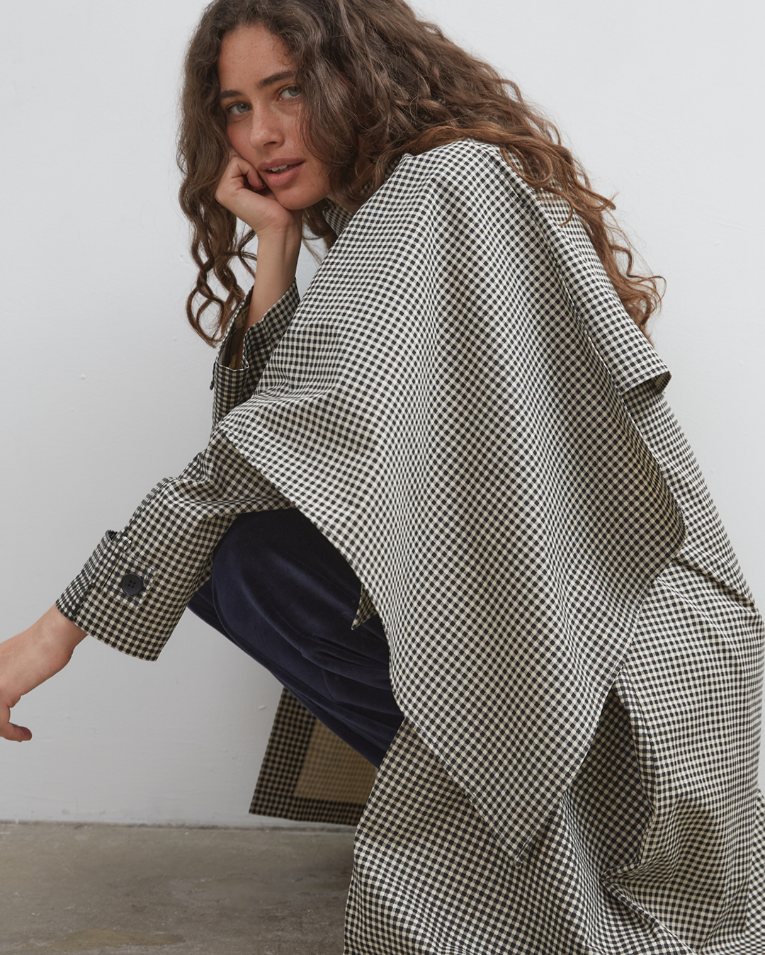Lady Gingham Trench - Black/White - Commonplace Essentials