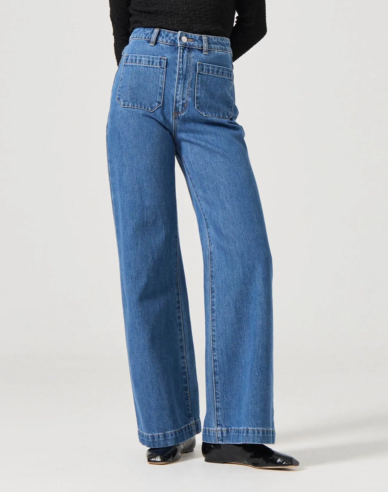 Sailor Long Denim Jeans - Ashley Blue