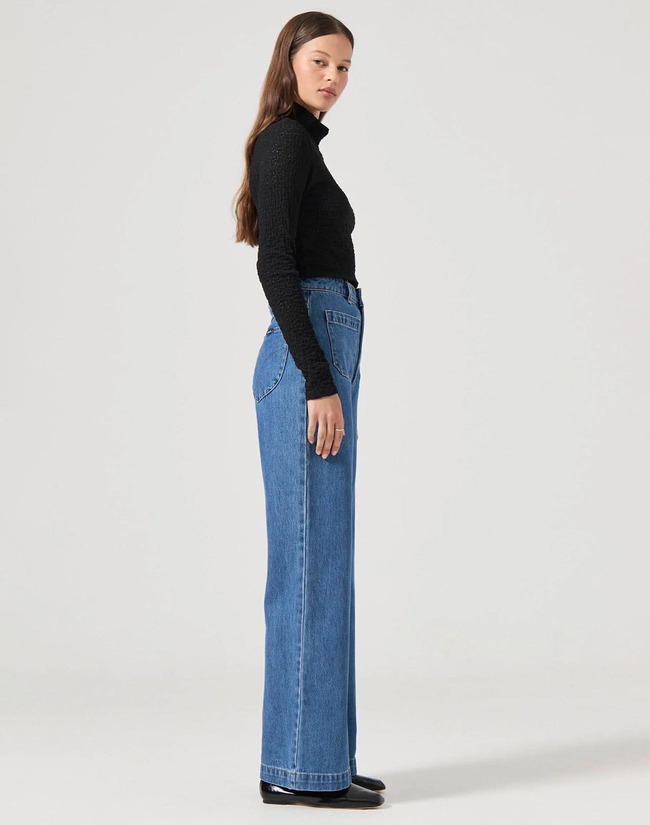 Sailor Long Denim Jeans - Ashley Blue