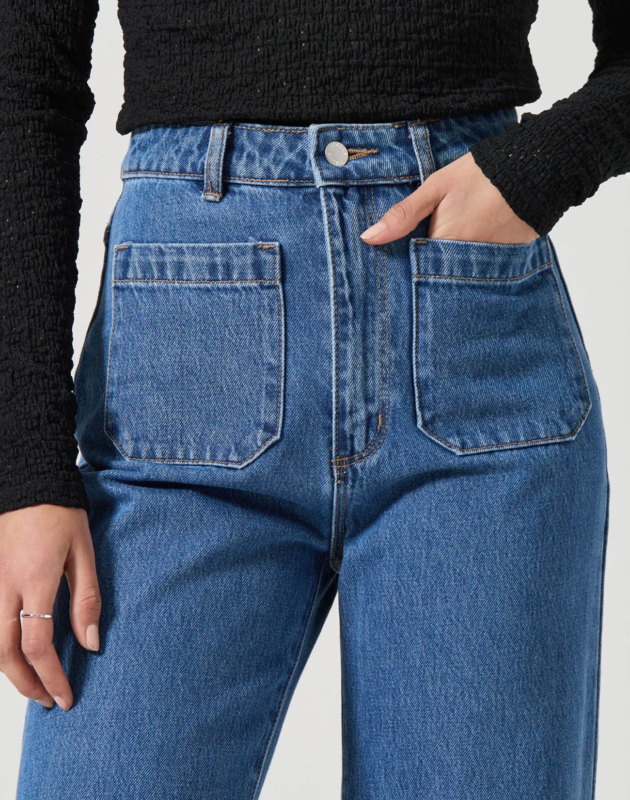 Sailor Long Denim Jeans - Ashley Blue