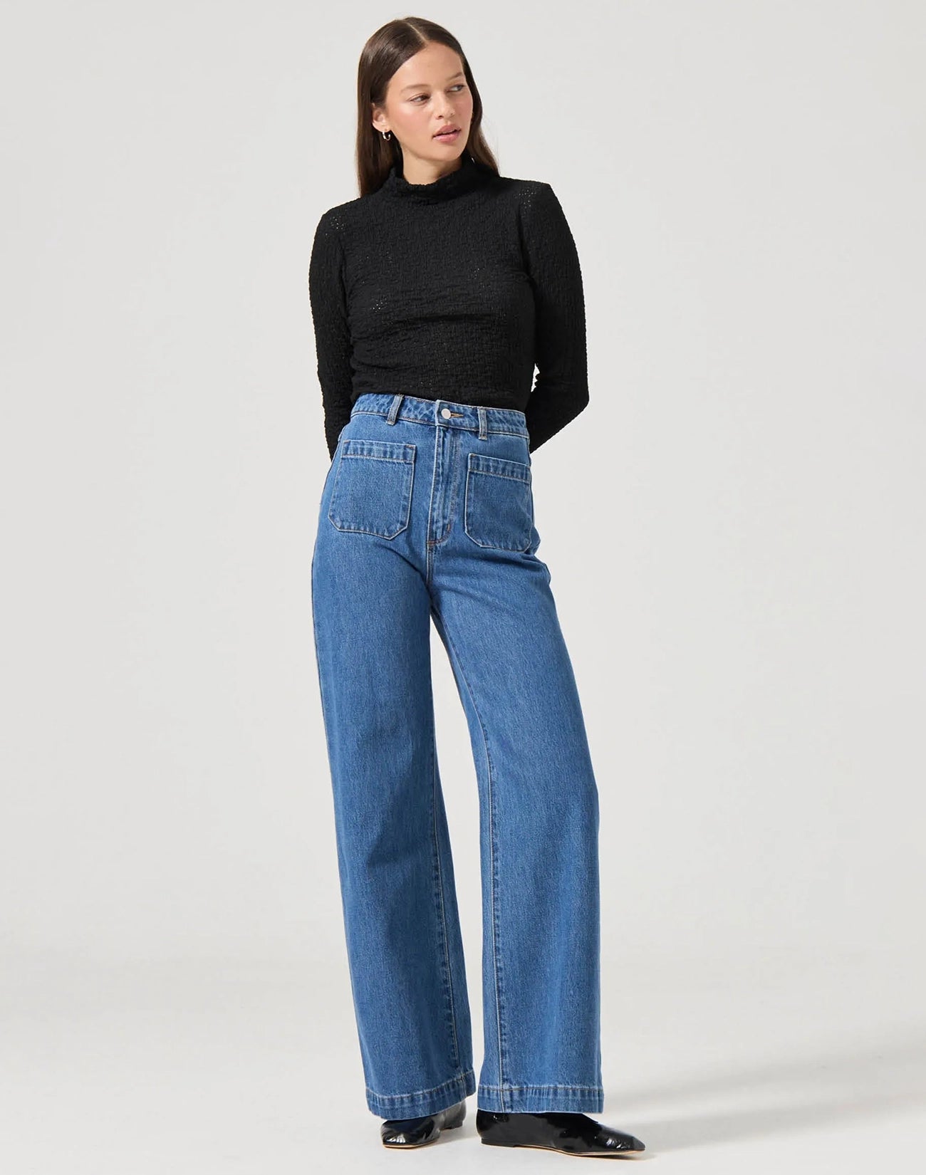 Sailor Long Denim Jeans - Ashley Blue
