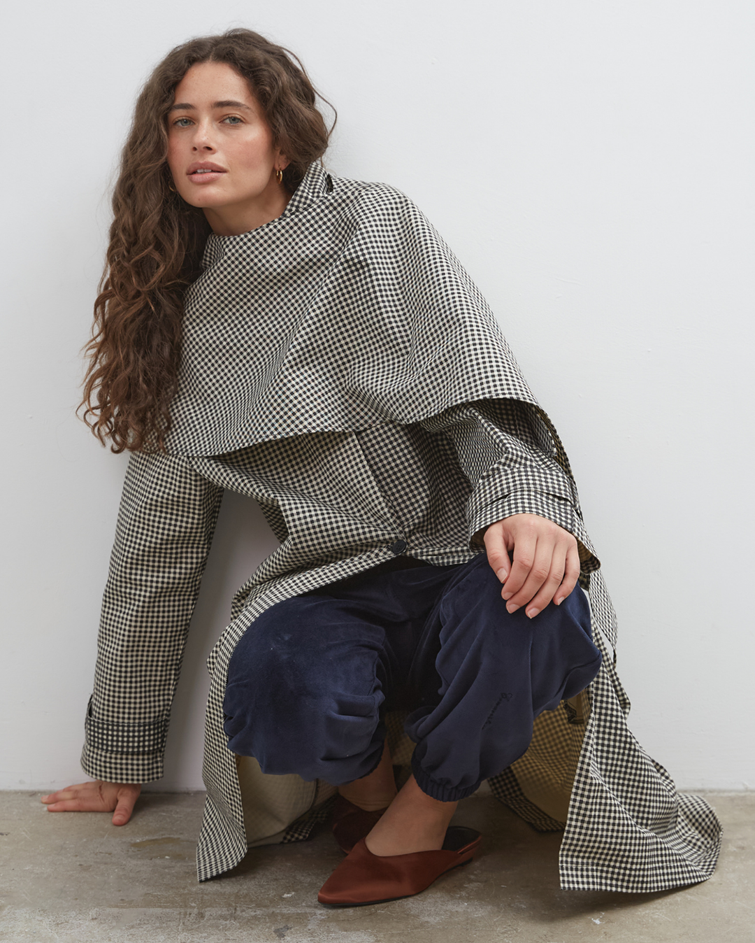 Lady Gingham Trench - Black/White - Commonplace Essentials