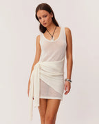 Mindy Wrap Skirt - Off White by SNDYS - view 5