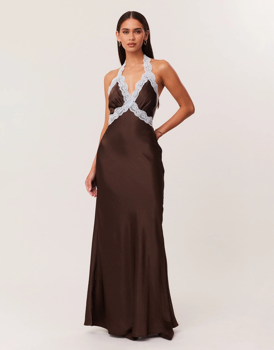 SNDYS Tonya Slip Maxi Dress 2.0 - Chocolate | Wally NZ