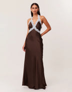 Tonya Slip Maxi Dress 2.0 - Chocolate by SNDYS
