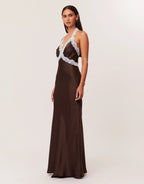 Tonya Slip Maxi Dress 2.0 - Chocolate by SNDYS - view 3