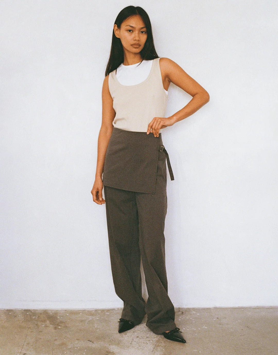 Fifi Layered Trouser - Taupe