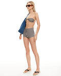 Bloom Booty Short - Beige Stripe by Lioness
