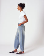 Gigi Turn Up Barrel Denim Jeans by Rollas - view 2