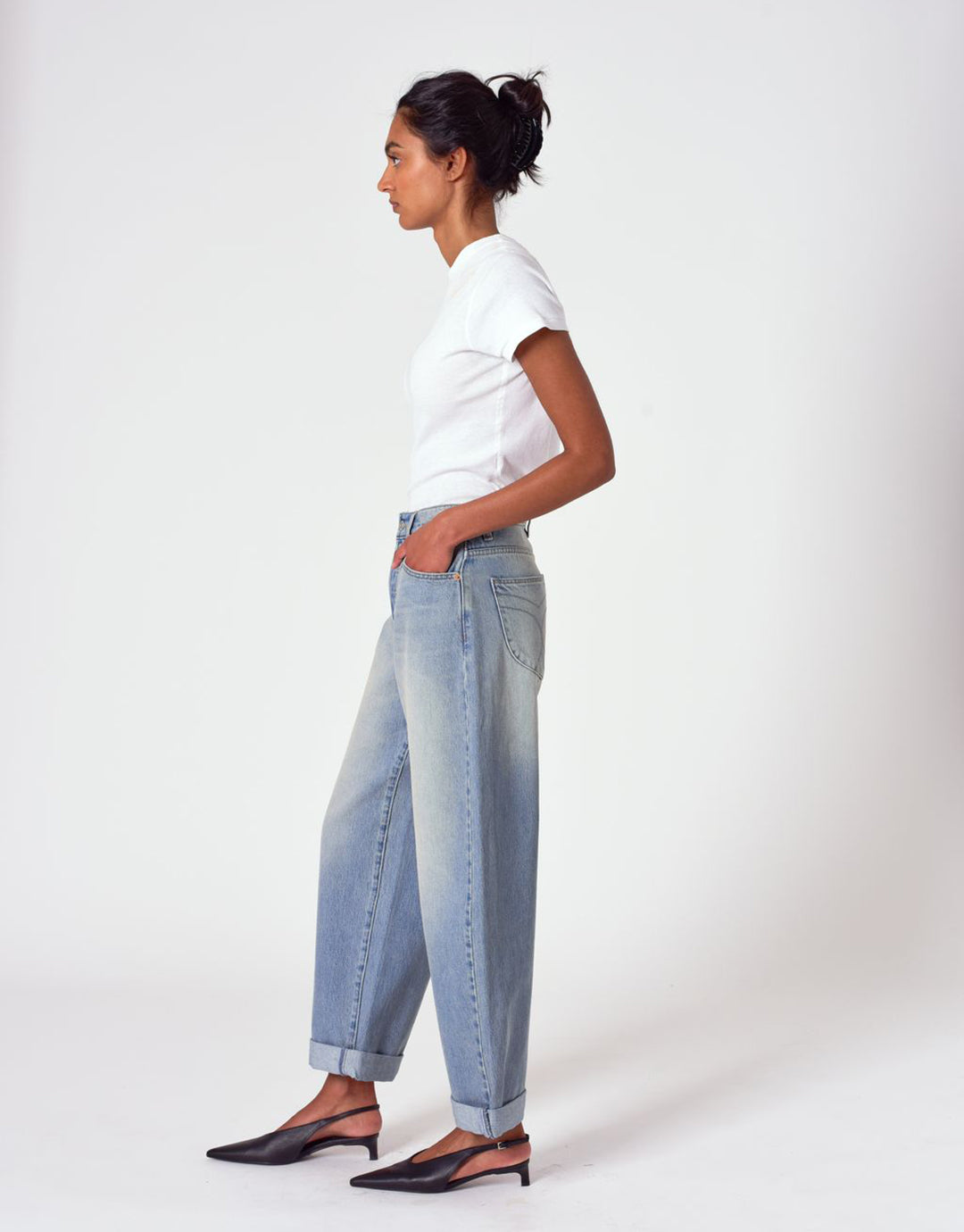 Gigi Turn Up Barrel Denim Jeans - Palace Vintage
