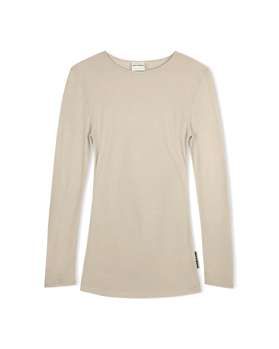 Husk Rib Hemp Jersey Long Sleeve Top - Husk by Zulu and Zephyr - view 4