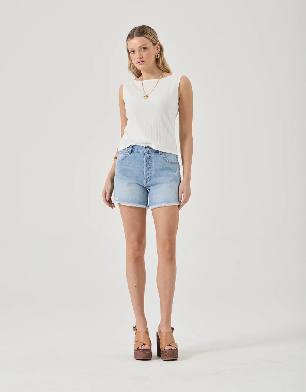 Lou Denim Shorts - Sunshine Blue