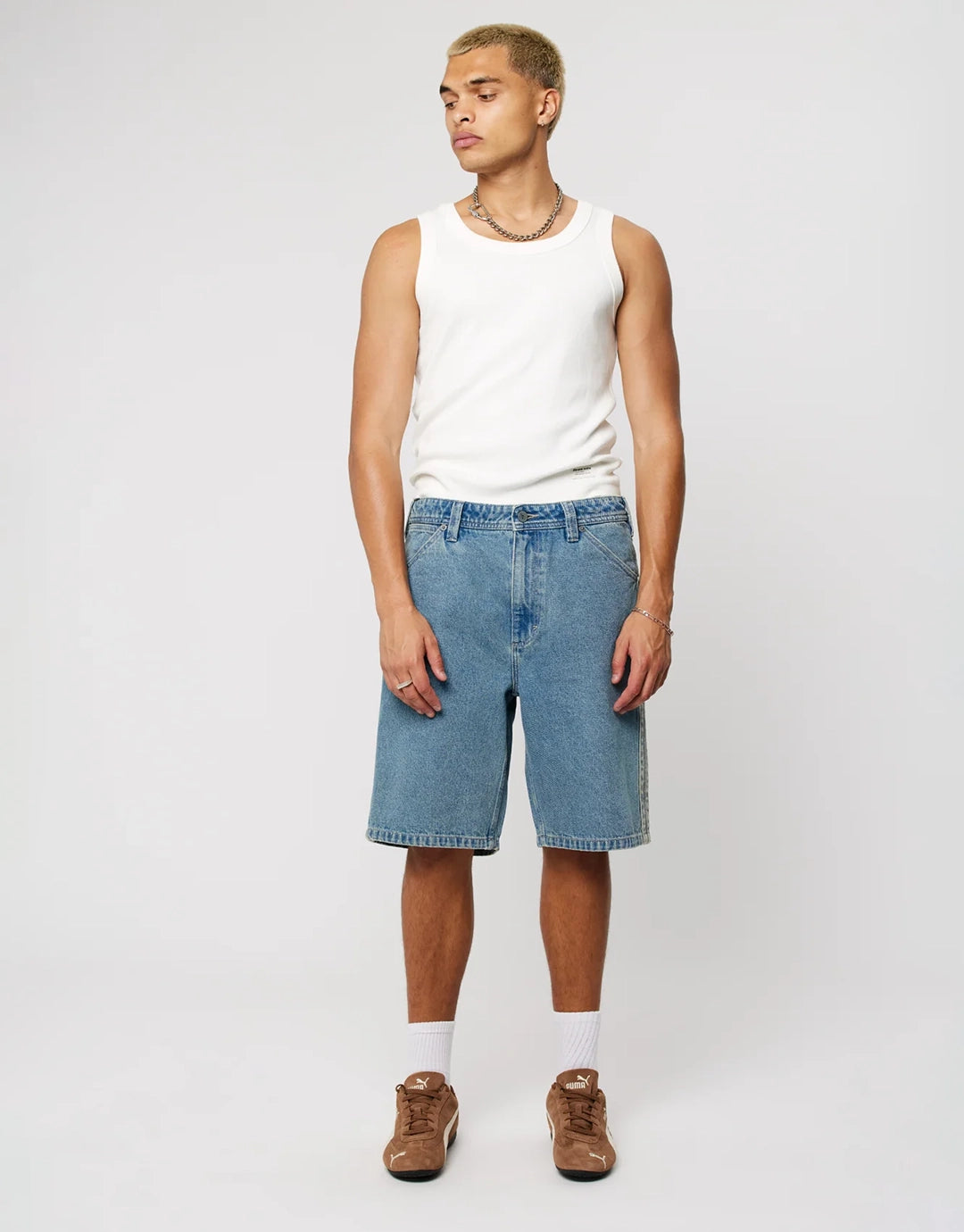 A5 Baggy Deniim Shorts - Barry Stripe