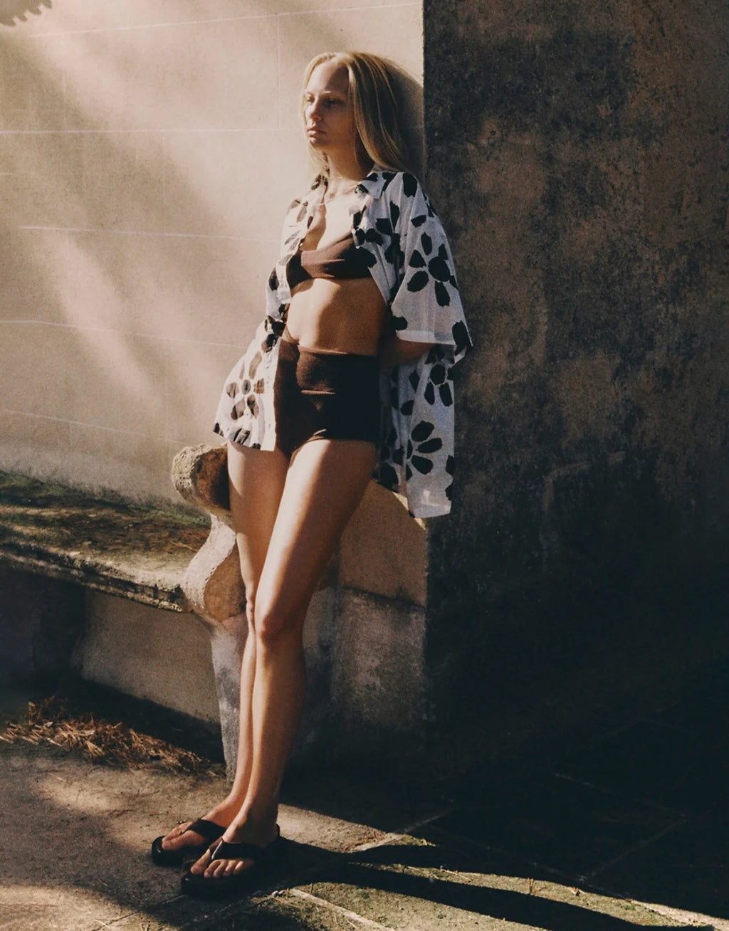 Cotton Shirt - Chocolate Flower