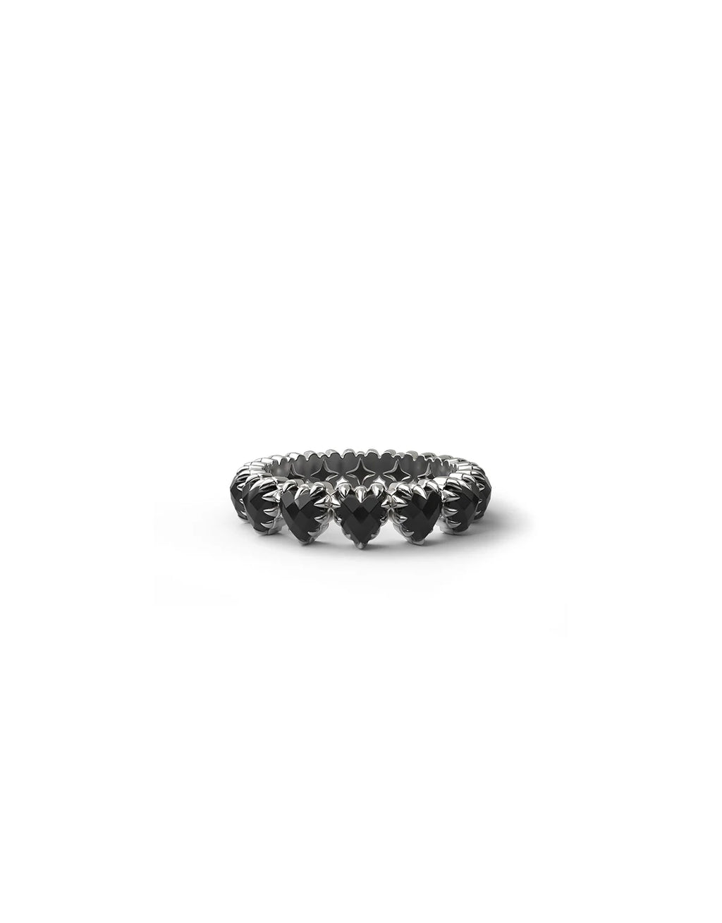 Love Claw Eternity Ring - Stirling Silver / Onyx