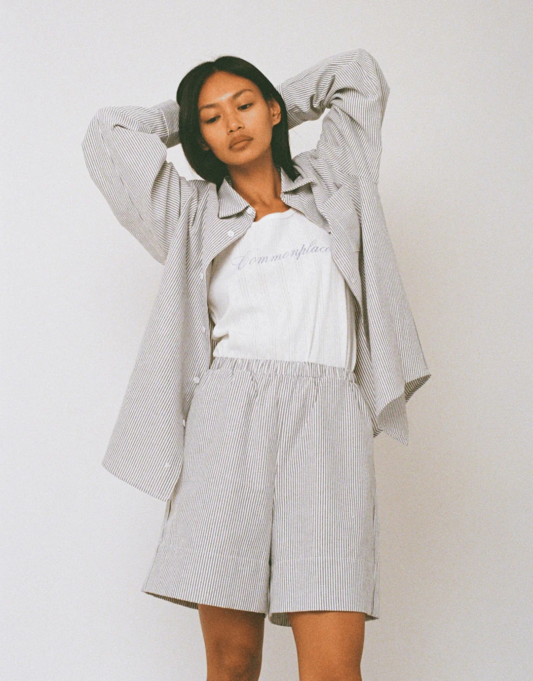 Beech Cottage Shirt - Black / White Stripe