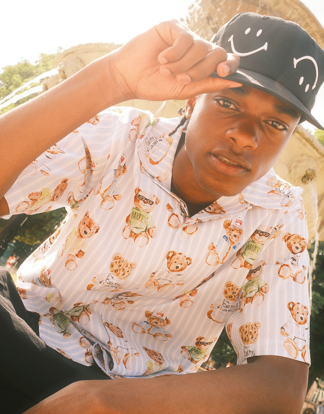 Teddy Striped Short Sleeve Shirt - Multi