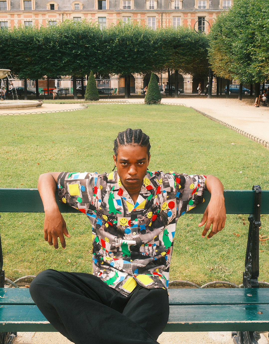 Smiley Collage Short Sleeve Shirt - Multi