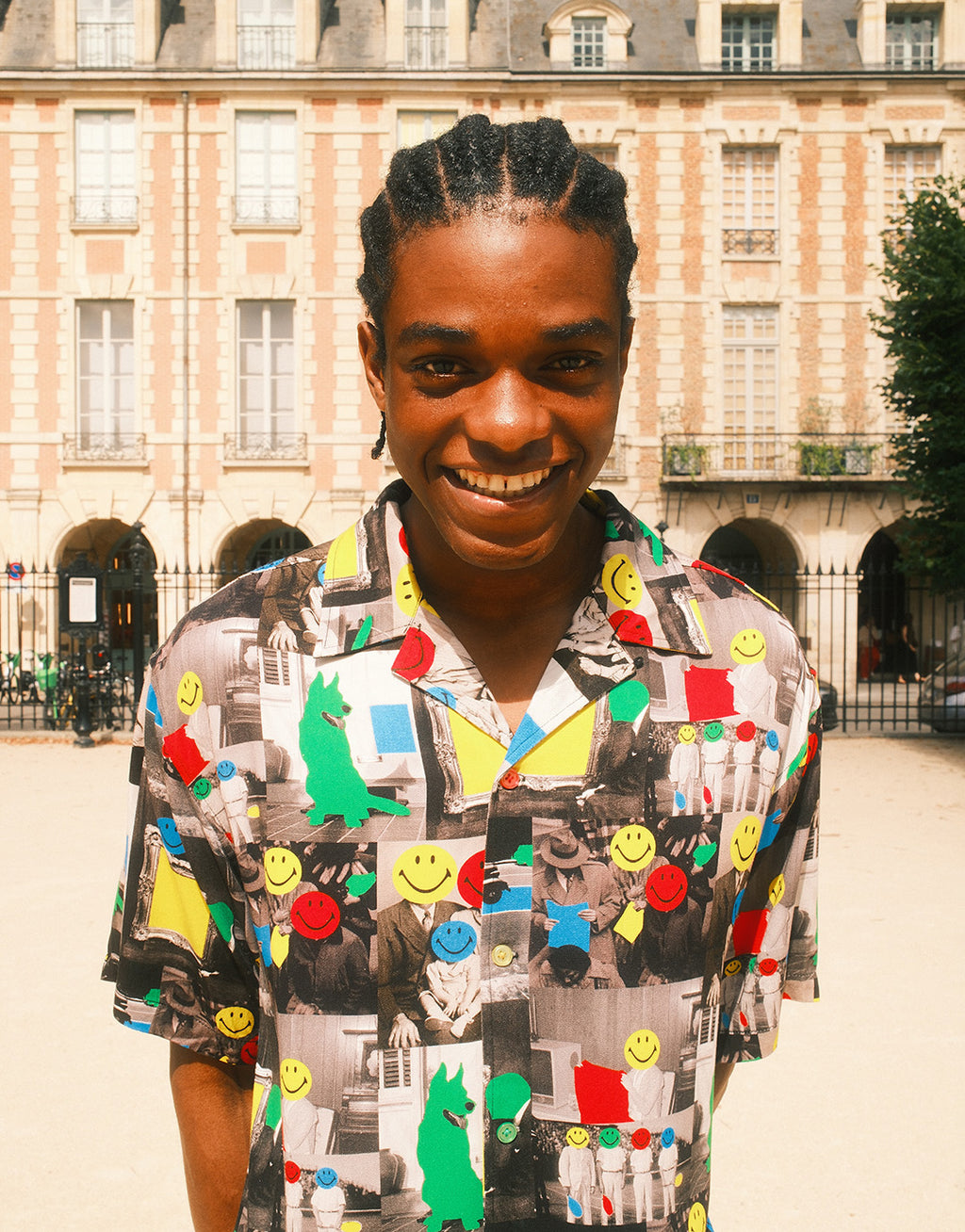 Smiley Collage Short Sleeve Shirt - Multi by Market - view 4